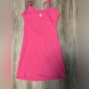 mini dress with flower embroidered